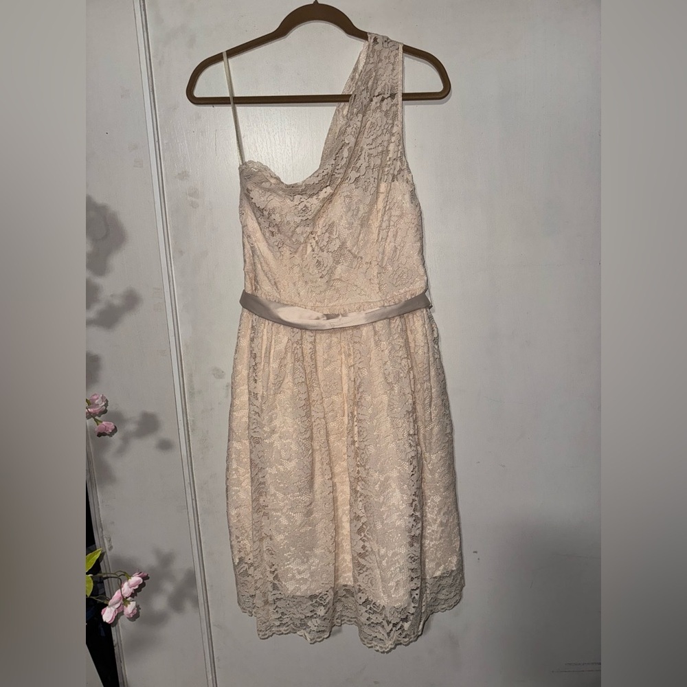 Tevolio Brand, One Strap Cream colored dress, SIZE 10 - Picture 5 of 6